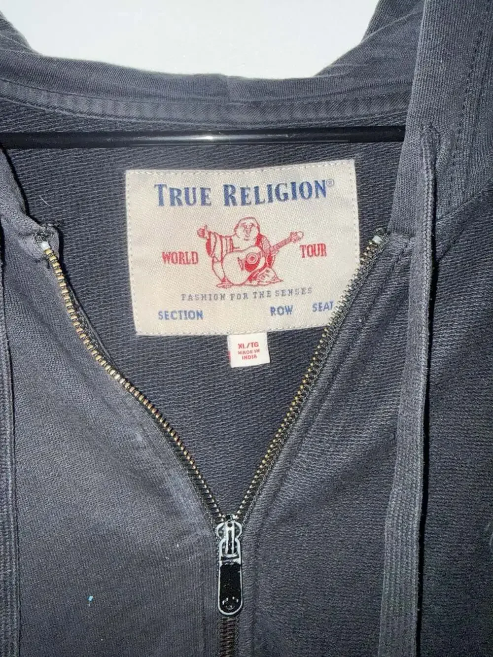 True Religion Full-Zip Hoodie with Horseshoe Logo